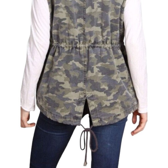 Velvet by Graham & Spencer Blair Cargo Vest Camo Army Grunge Streetwear Size S - Picture 7 of 11